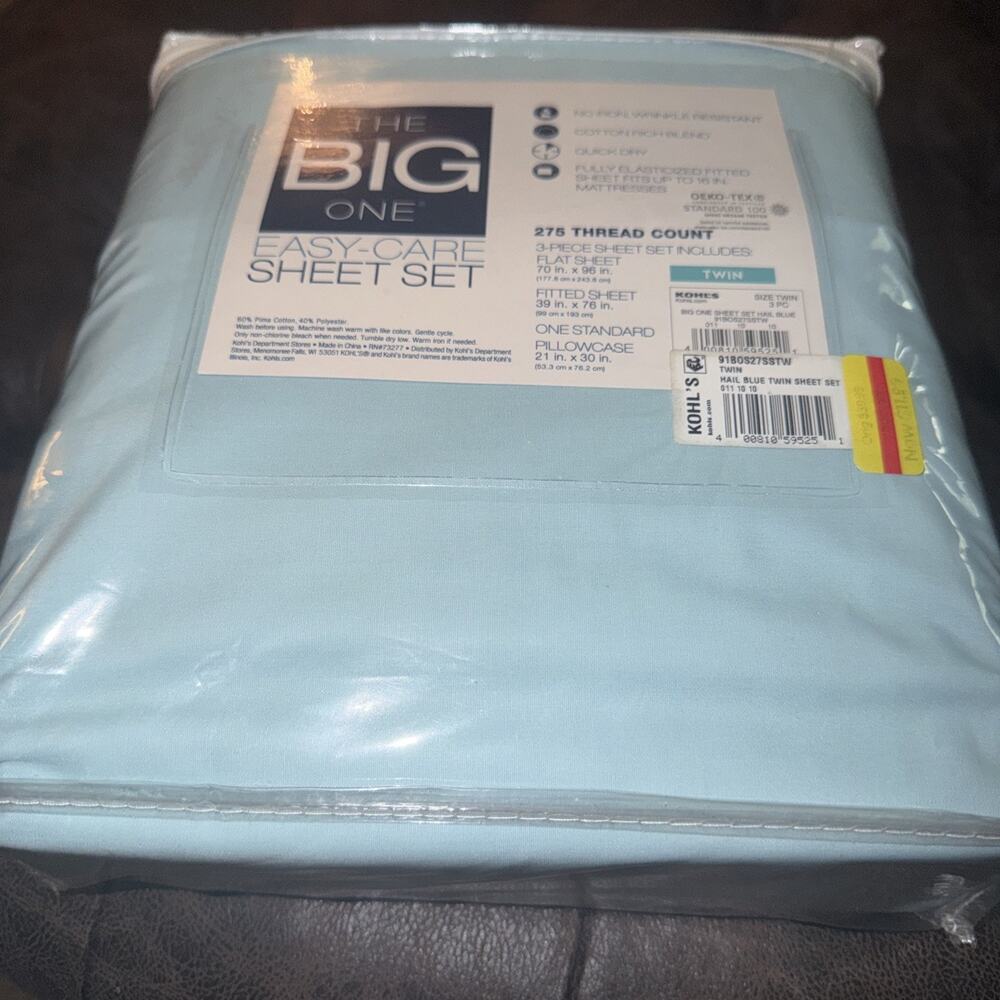 The big one Twin Sheet Set (5A) Teal